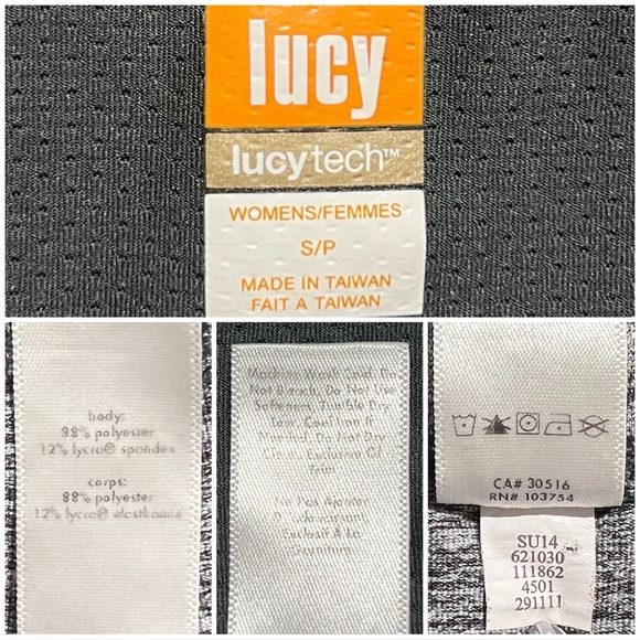 Lucy Cropped Leggings Lucytech Athletic Zip Back Pocket Gray Small S - Picture 6 of 15